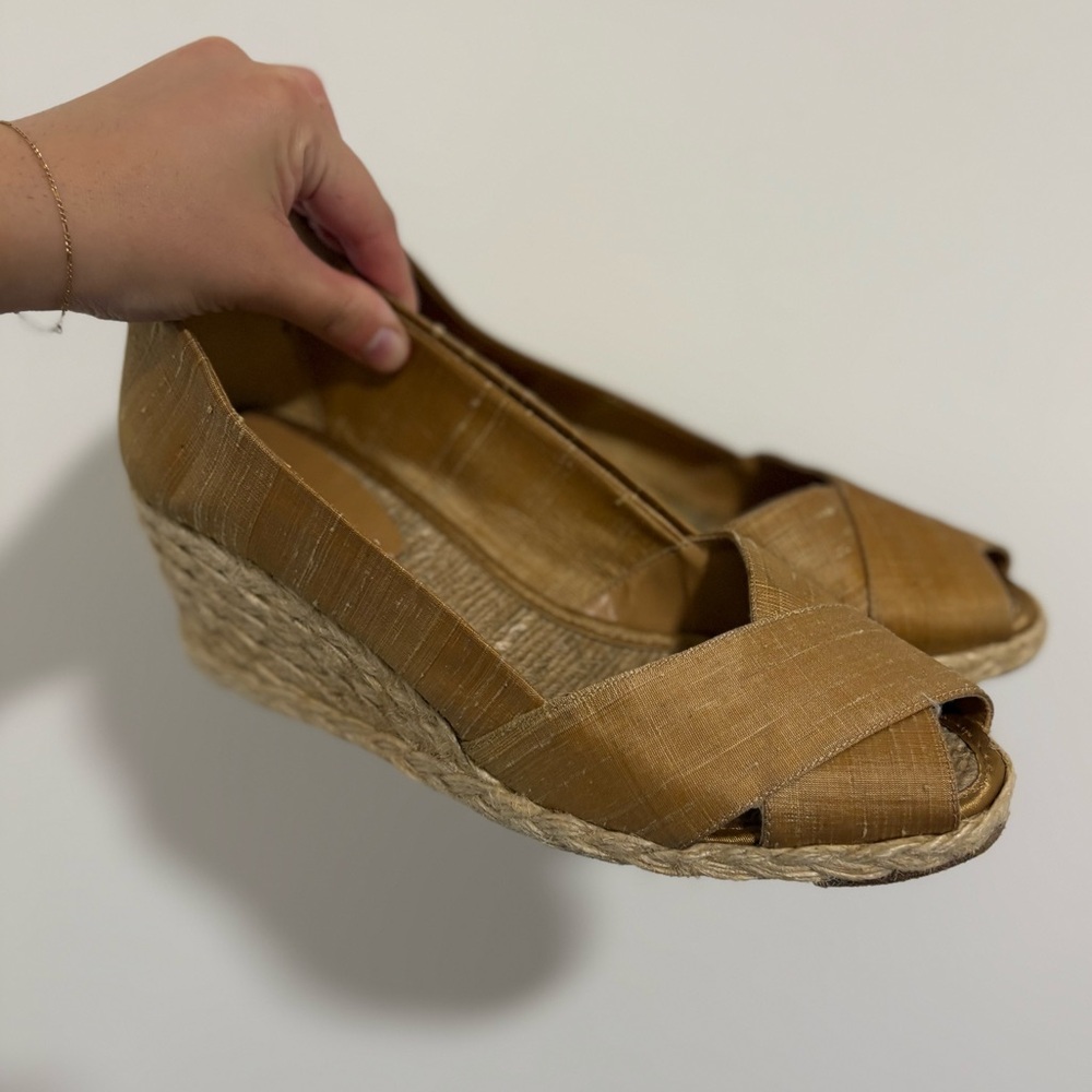 Ralph Lauren Women’s Jute Cecilia Wedge Espadrille Open Toe‎ Shoes Size 9
